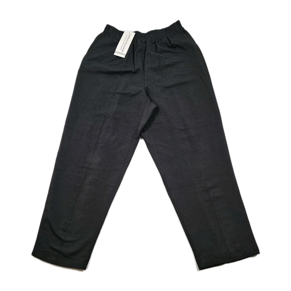 Alfred Dunner Poppy Fields Black Pants 14 Stretch Waist Casual Slacks Pockets